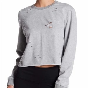 Sam Edelman destroyed crop sweatshirt NWT